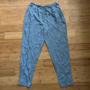Vtg Kindred Spirit Womens Relaxed Hippie Blue Paperbag Pants XL‎ Elastic Waist